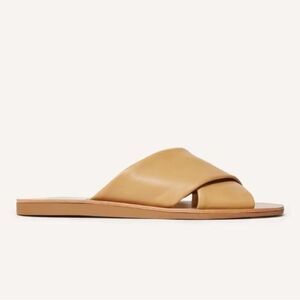 Everlane The Day Crossover Sandal Womens Sz 9.5 Light Taupe Leather Strappy